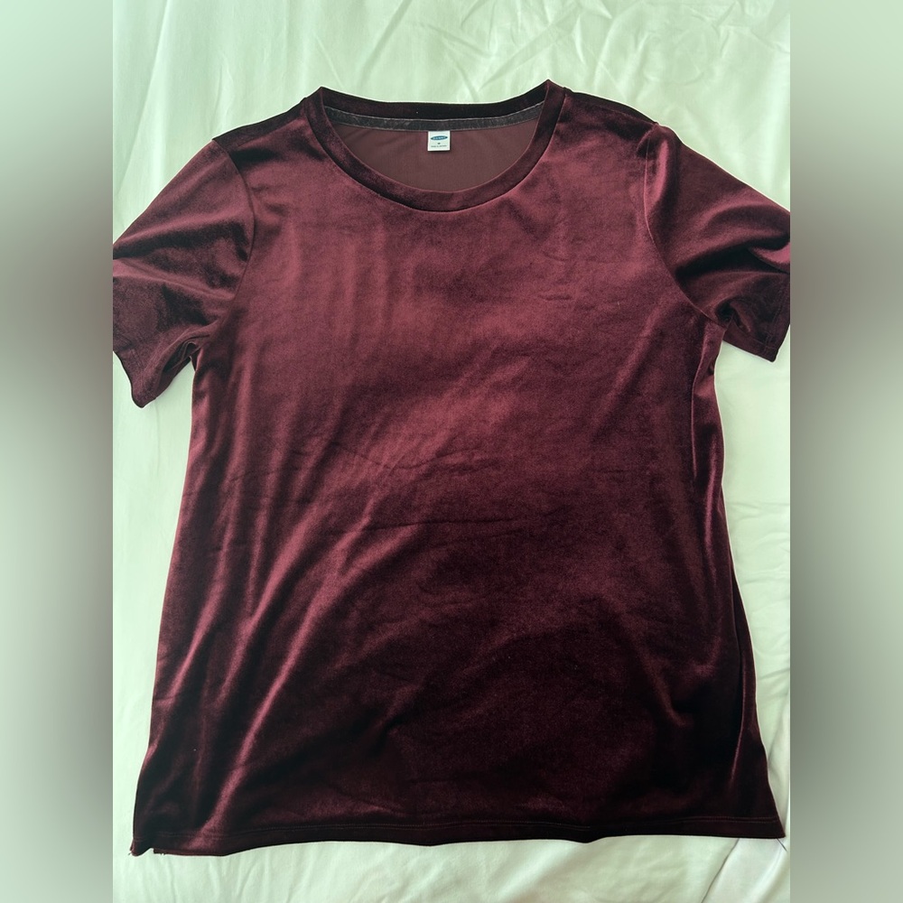 Women's Velvet Top in Rich Burgundy